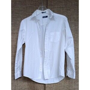 Chaps White Long-Sleeve Button-Up Dress Shirt